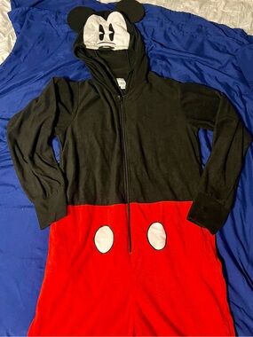 Disney Mickey Mouse Black & Red Zip-Up Hoodie Sweater